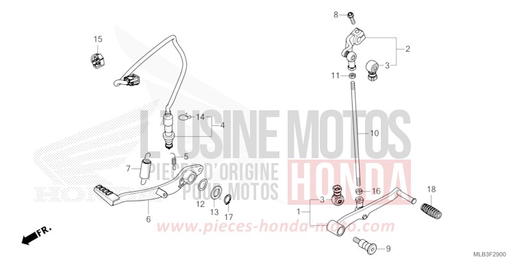 PEDAL for Hornet 750 MAT IRIDIUM GRAY METALLIC (NHC64) from 2023